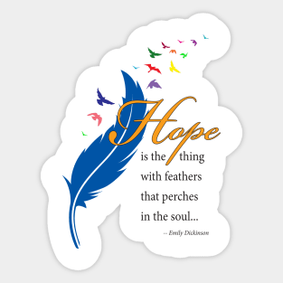 Hope feather with quote, black type Sticker